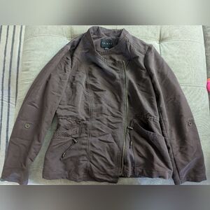 Tribal Dark Brown Lightweight Zip Shirt Jacket